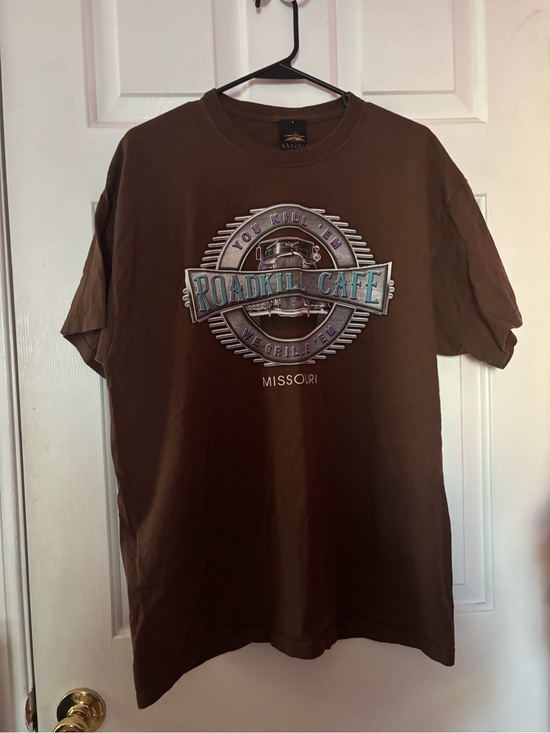 Vintage Tops - Roadkill Cafe Missouri Short Sleeve Tee - Brown